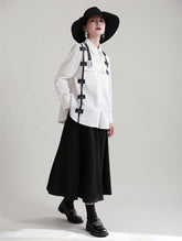 Original Design Lace-Up Splicing Shirt